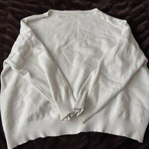 White Off the Shoulder Sweater